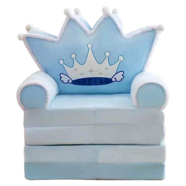 2in1 Crown Baby Sofa And Bed Blue 4 Layers.