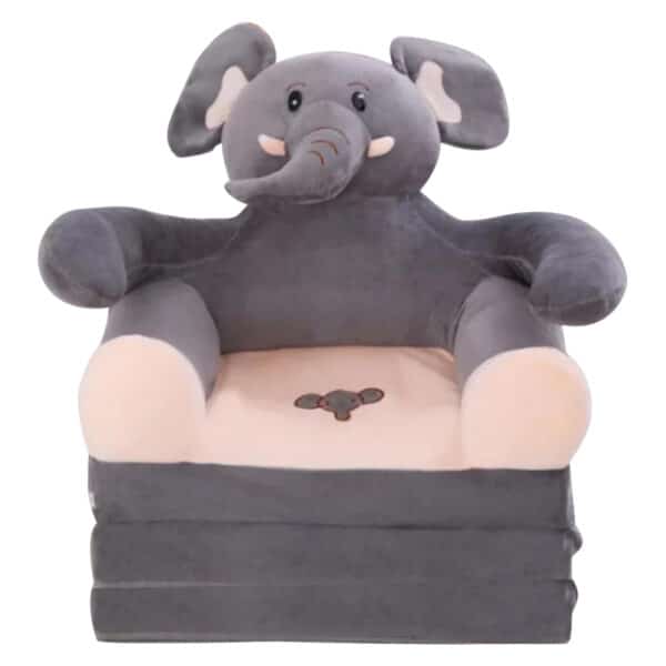 2in1 Elephant Baby Sofa And Bed Grey And Pink 1