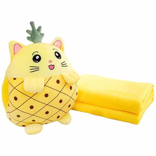 2in1 Hand Warmer Character Pillow with Blanket YELLOW.