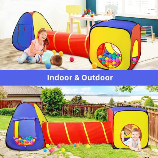2in1 Tunnel Play Tent House with Balls RI