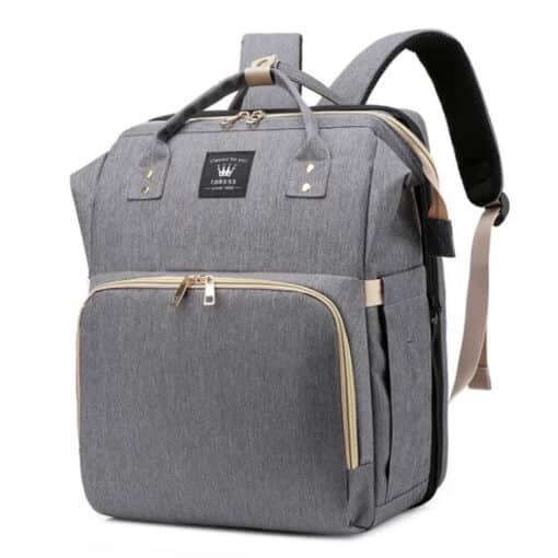 2in1 Water Proof Travel Diaper BagPack And Changing Bed GREY.