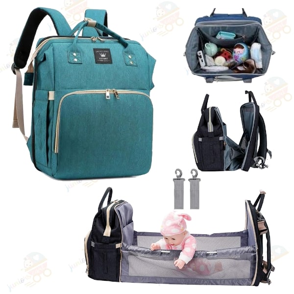 2in1 Water Proof Travel Diaper BagPack Changing Bed GREEN
