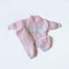3 Pc Winter Knitted Suit Collar Neck Pink Sea Green