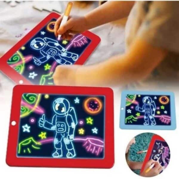 3D Magic Drawing Childrens Brain Development Light Up LED Learning Tablet Ref