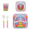 5 Pieces Toddler Bamboo Feeding Set Butterfly Pink. 1