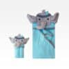 Animal Hooded Bath Towel JCBT 24 Sky Blue Grey Elephant