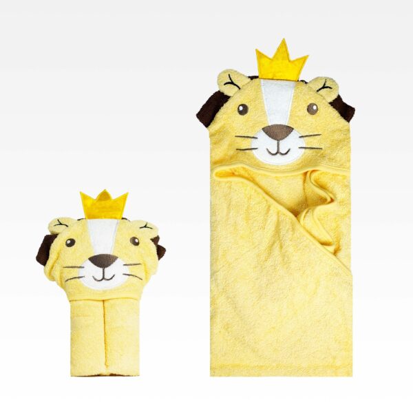 Animal Hooded Bath Towel JCBT 28 Yellow Lion