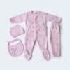 Baby 5 Piece Fleece Suit Pink Bear 0 6 Months