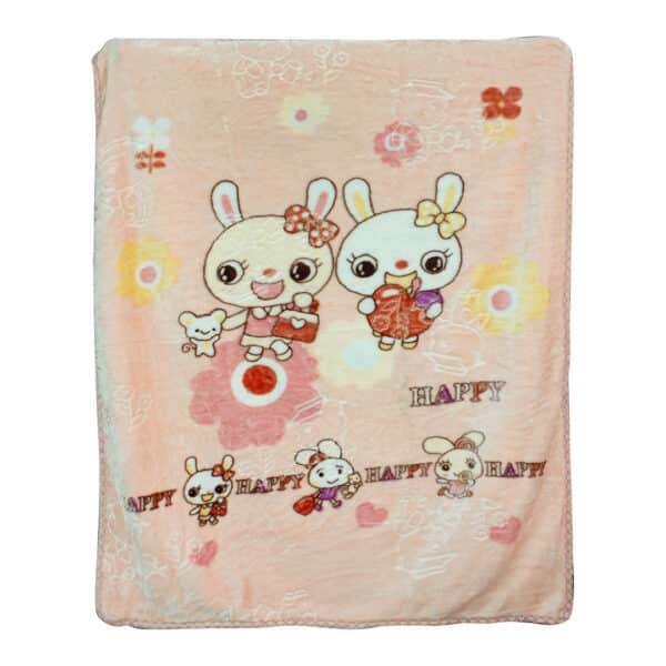 Baby Blanket Pink Happy Flowers