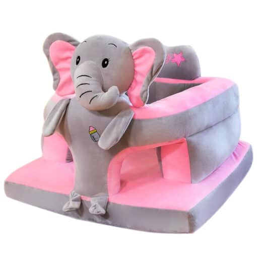 Baby Character Sofa with Ground Support Grey Pink Elephant.