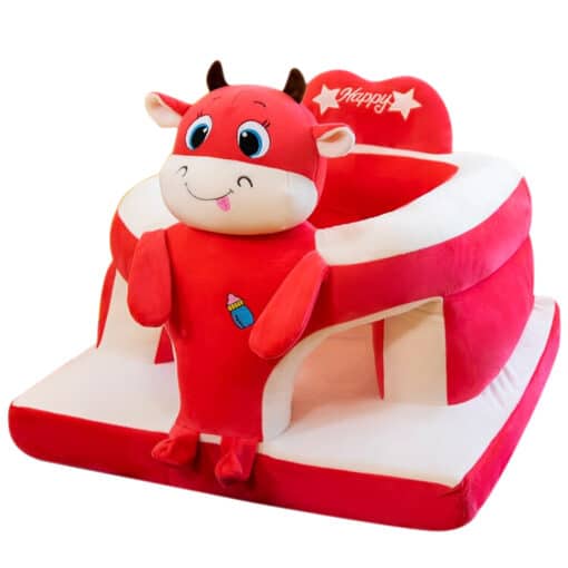 Baby Character Sofa with Ground Support Red White Cow.