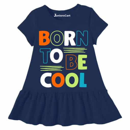 Baby Girl Top Born To Be Cool Navy Blue