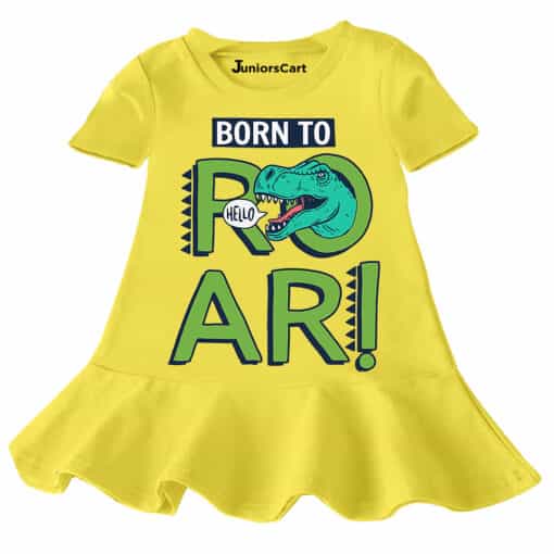 Baby Girl Top Born To Roar Yellow