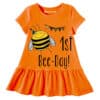 Baby Girl Top First Bee Day Orange