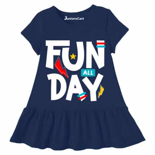 Baby Girl Top Fun All Day Navy Blue