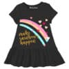 Baby Girl Top Make Rainbows Happen Black