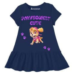 Baby Girl Top Pawsome Cute Navy Blue