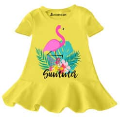 Baby Girl Top Summer Swan Yellow