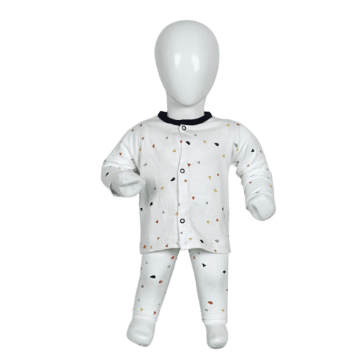 Baby Night Suit WHITE TRIANGLES