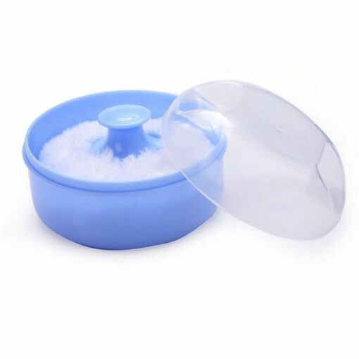 Baby Powder Container with Puff Blue