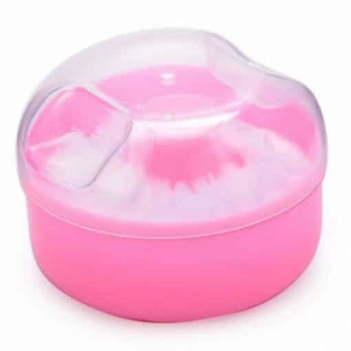 Baby Powder Container with Puff Pink.