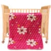 Baby Quilted Blanket Pink White Flowers. 1