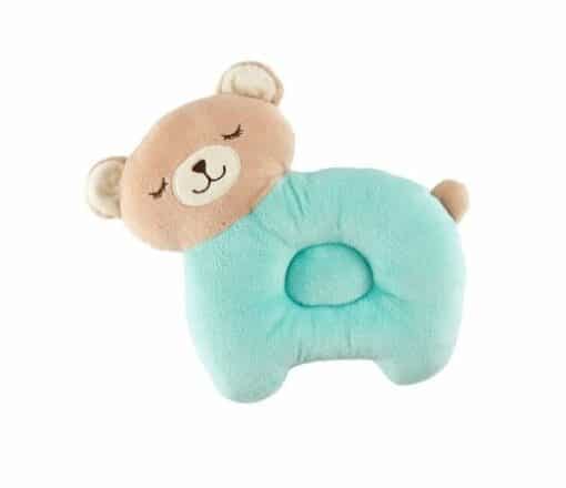 Baby Round Pillow Cyan Bear