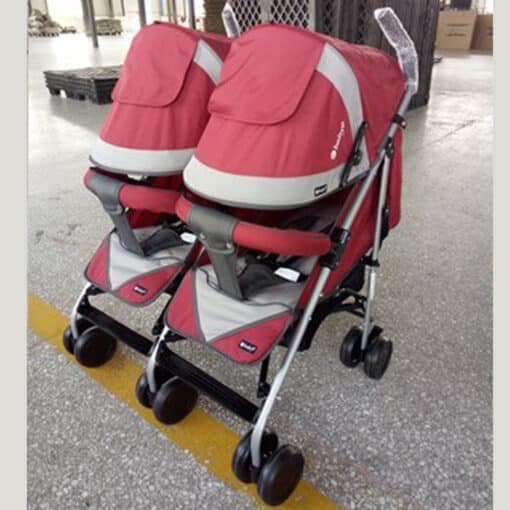 Baby Stroller Bassinet Pram Twin Set 1264 Red