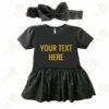 Black Frock with Headband with GOLDEN Customised Text