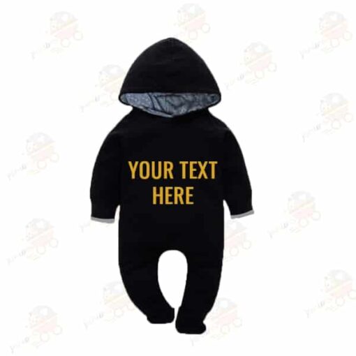 Black Jump Suit with Golden Customised Text 1