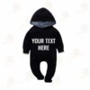 Black Jump Suit with WHITE Customised Text