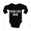Black Romper with WHITE Customised Text 1