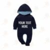 Blue Jump Suit with WHITE Customised Text 1