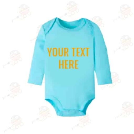 Blue Romper with GOLDEN Customised Text 1