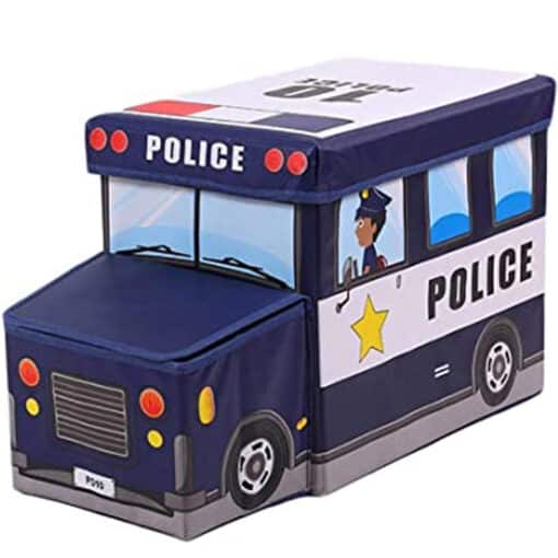 Bus Shape Storage Box and Chair Navy Blue