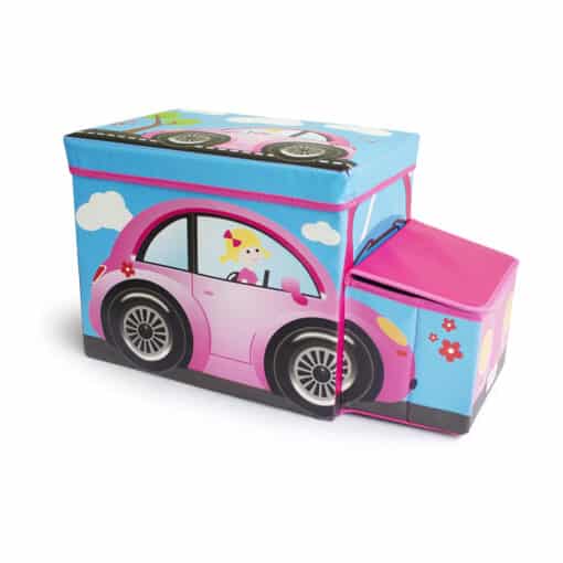 Bus Shape Storage Box and Chair Pink And Blue