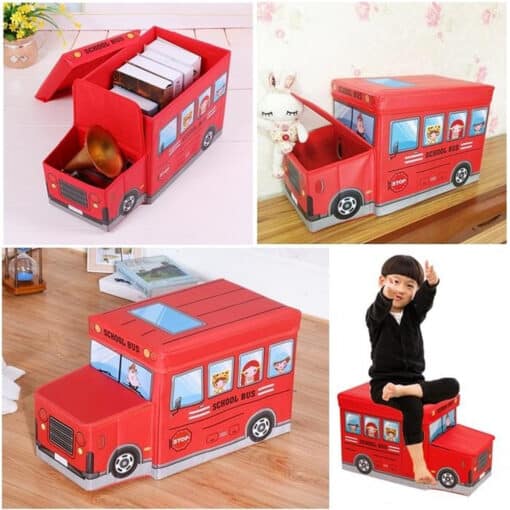 Bus Shape Storage Box and Chair RED. RI
