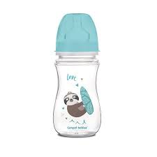 Canpol Babies AntiColic Wide Neck Bottle 240Ml Pp Easy Start Exotic Animals 35221 Blue