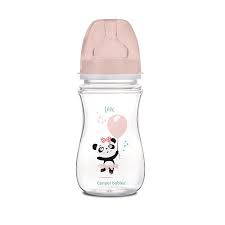 Canpol Babies AntiColic Wide Neck Bottle 240Ml Pp Easy Start Exotic Animals 35221 Pink