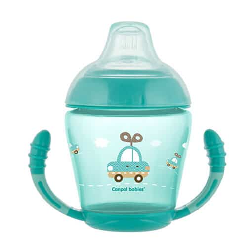 Canpol Babies NonSpill Cup With Soft Silicone Spout 230 Ml Toys Turquoise 56502