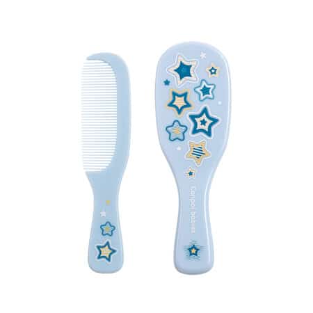 Canpol Baby Brush With Comb Newborn Baby Soft Natural Hair Blue 7406 Blue