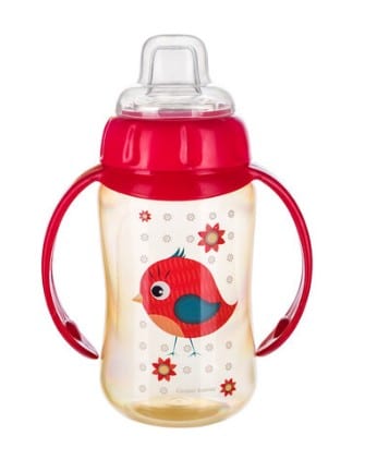 Canpol Training Cup With Silicone Spout Cute Animals Bird 56512 Red