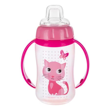 Canpol Training Cup With Silicone Spout Cute Animals Cat 56512 Pink