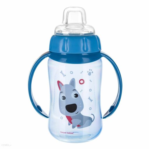 Canpol Training Cup With Silicone Spout Cute Animals Dog 56512 Blue