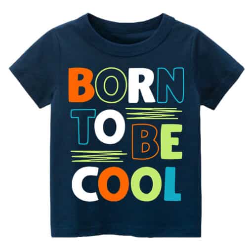 Casual T Shirt Born To Be Cool Navy Blue