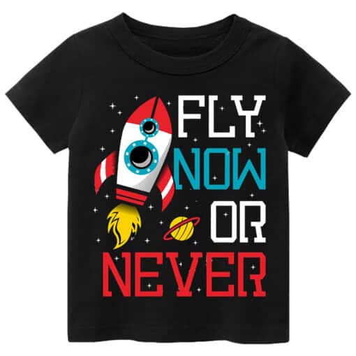 Casual T Shirt Fly Now Or Never Black