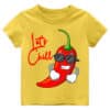 Casual T Shirt Lets Chill Yellow