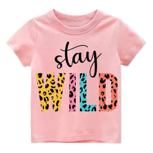 Casual T Shirt Stay Wild Pink