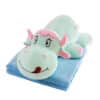 Character Sleeping Pillow with Blanket Hippo BLUE.