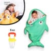 Cozy Fish Shape Cotton Baby Sleeping Bag GREEN with FREE Fruit Pacifier